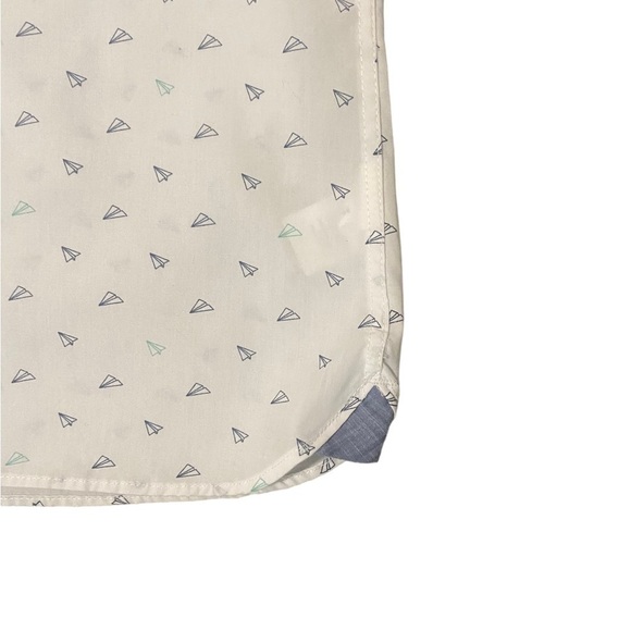 Can Huesen White and Blue Cotton and Polyester Short Sleeve Shirt-size S/P - Picture 2 of 4